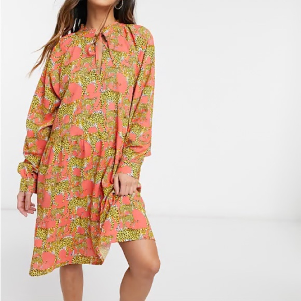 Native Youth/ASOS Tiger Print Long Sleeve Dress